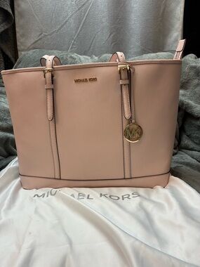 Michael Kors Blush Saffiano Leather Tote with Gold Hardware
